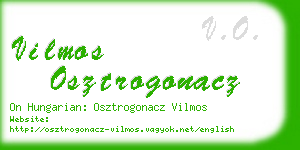 vilmos osztrogonacz business card